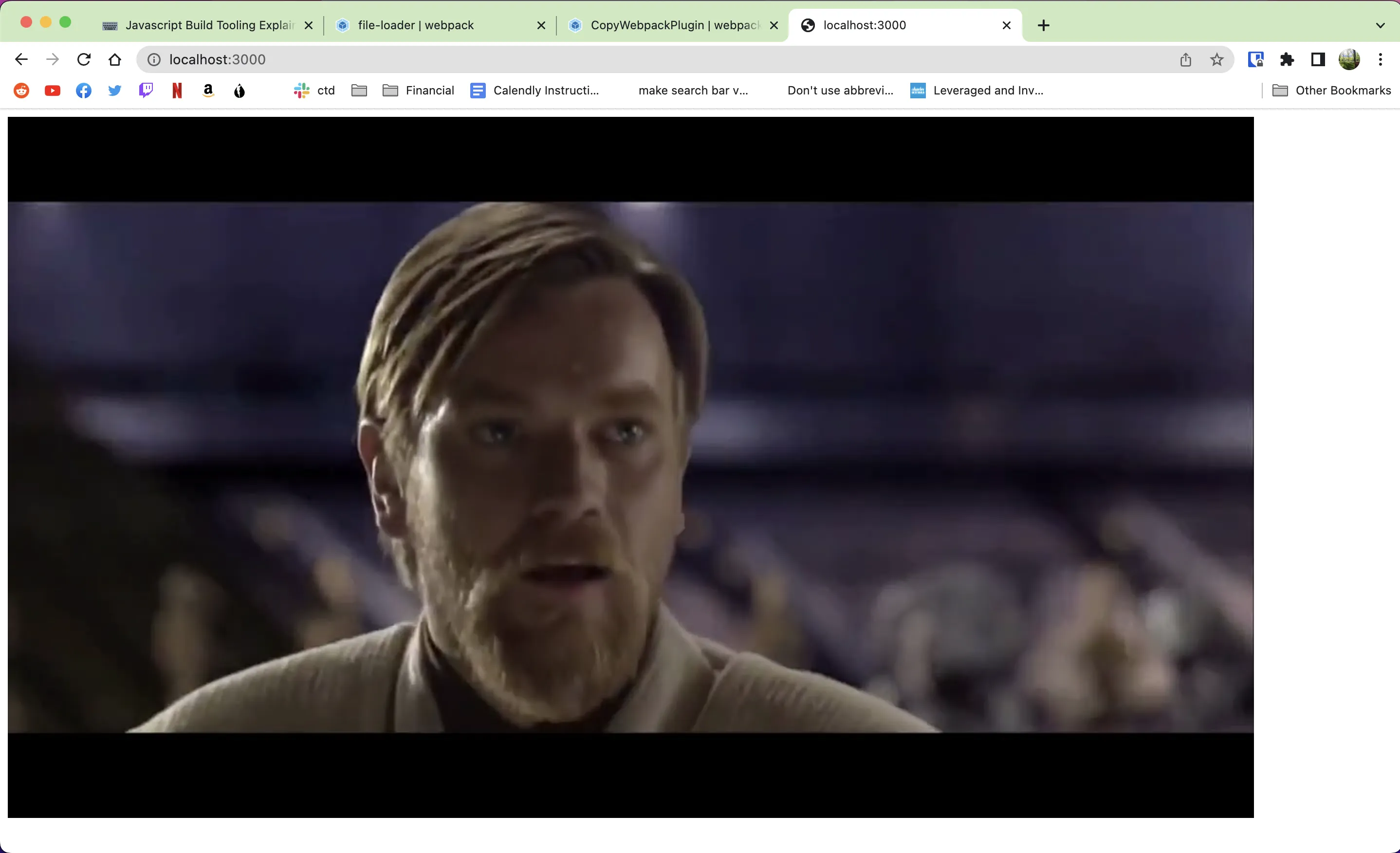 Our picture of Obi-Wan, loaded into the static site we created